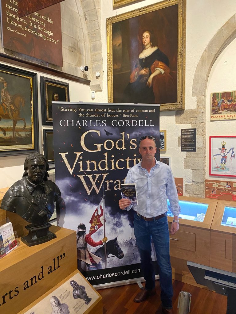 Book Launch - Charles Cordell at the launch of his debut English Civil War novel, God's Vindictive Wrath, held at the Cromwell Museum