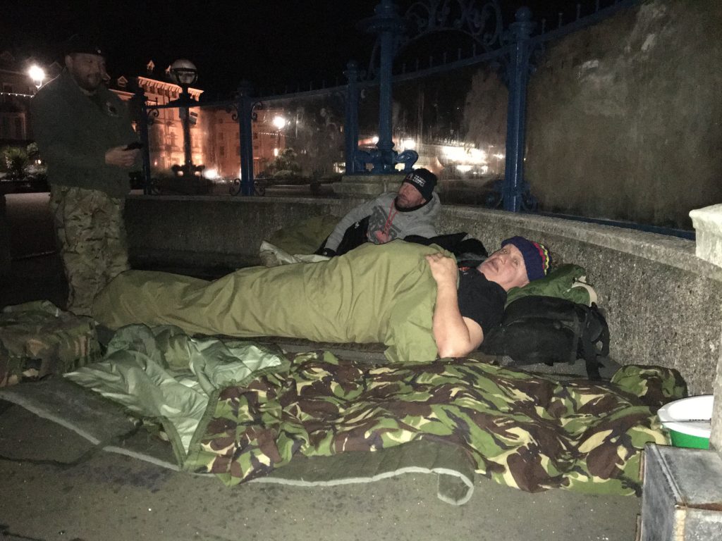 Sleeping rough for homeless veterans