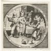 17th Century almanac for February - Dutch print circa 1600