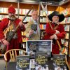 Historical fiction author Charles Cordell with English Civil War re-enactors and his debut novel God's Vindictive Wrath.